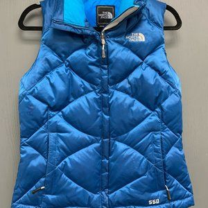 The North Face Blue Sleeveless Vest Puff Jacket S